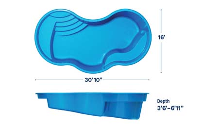 Latham Fiberglass Pool Shapes Coral 16 