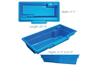 Latham Fiberglass Rectangular Shaped Pools Tuscan 11.20 