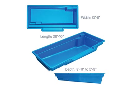 Latham Fiberglass Rectangular Shaped Pools Tuscan 14.27 